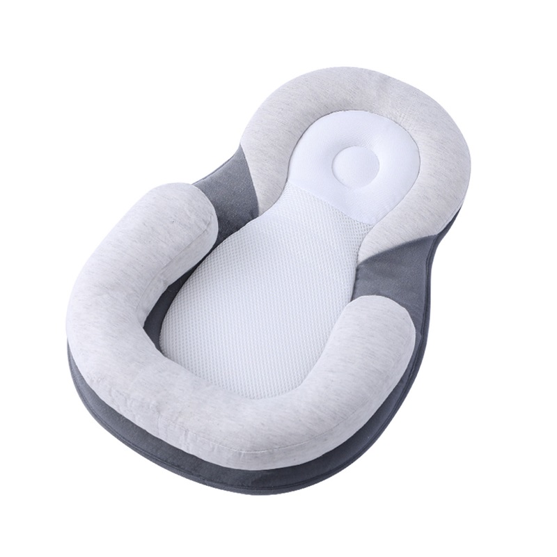 Portable Baby Bed Pillow Ergonomic Lounger Nest Infant Travel Bed 