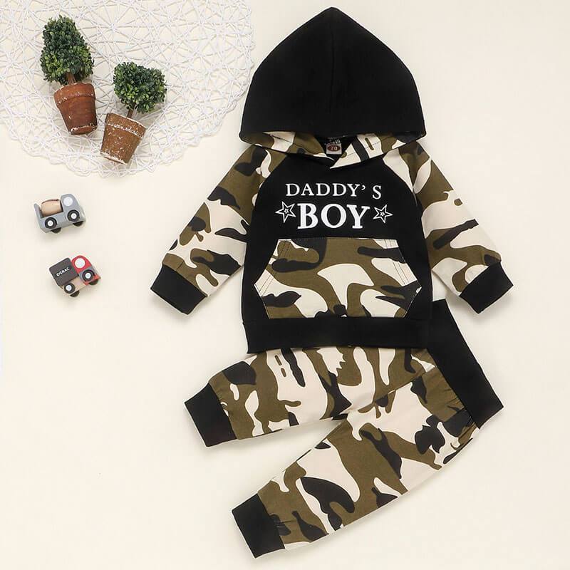 Baby Boy Clothes Outfits Army Green Hoodie and Pants Outfit
