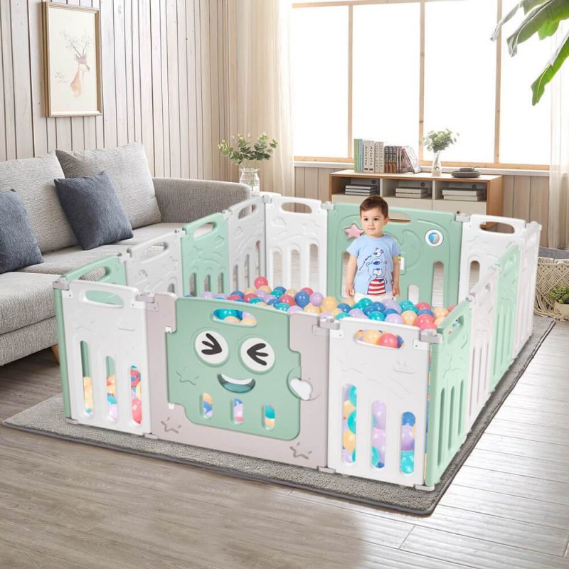 12+2 Panel Baby Play Area Fence Indoor Playground