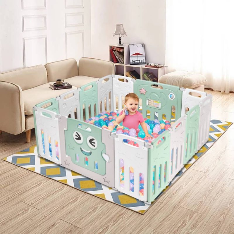 12+2 Panel Baby Play Area Fence Indoor Playground