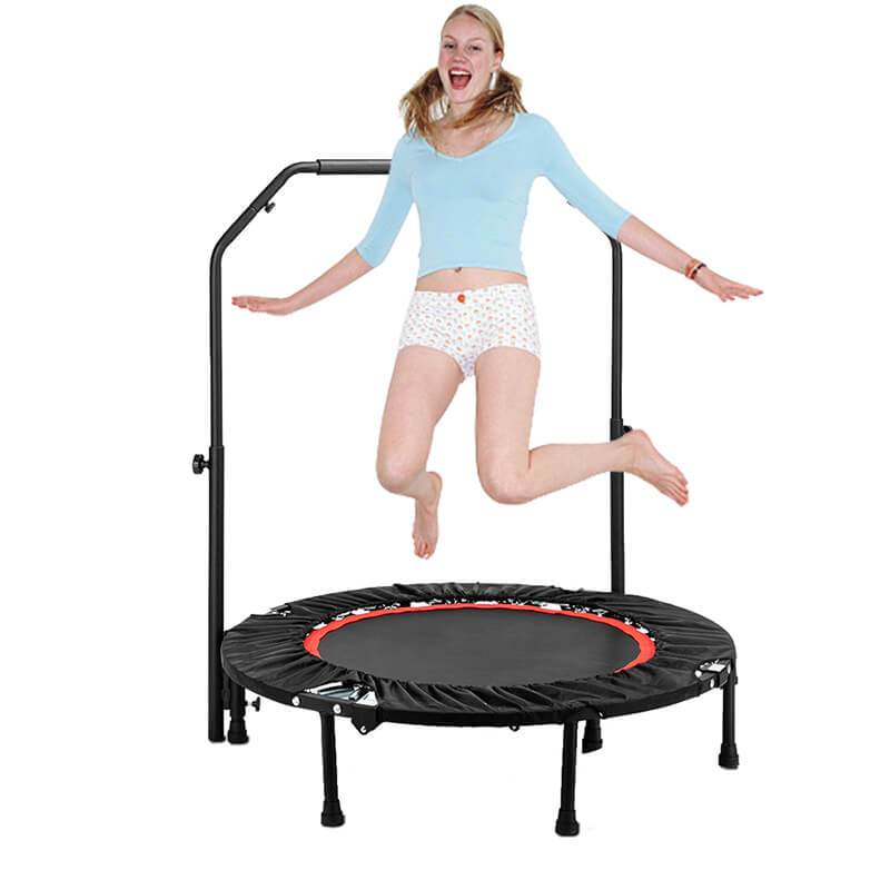 Fitness Trampoline with Handlebar Exercise Bounce for Adults