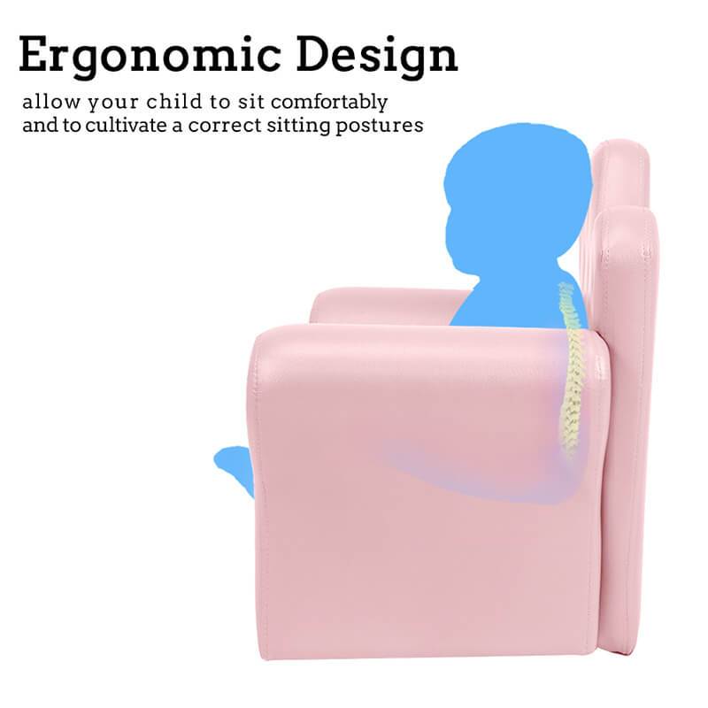 Princess Kid Sofa with PVC Leather Mini Couch for Kids