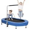 Jumping Oval Trampoline with Handlebar Fitness Trampoline