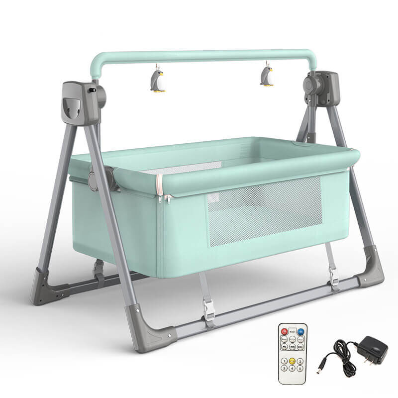 Green Electric Infant Swing Bedside Bassinet Cradle