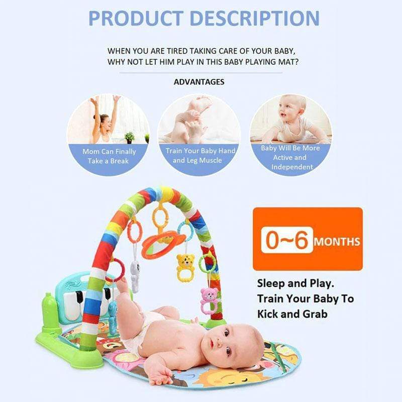 Newbabywish Baby Activity Gym with Piano Keyboard