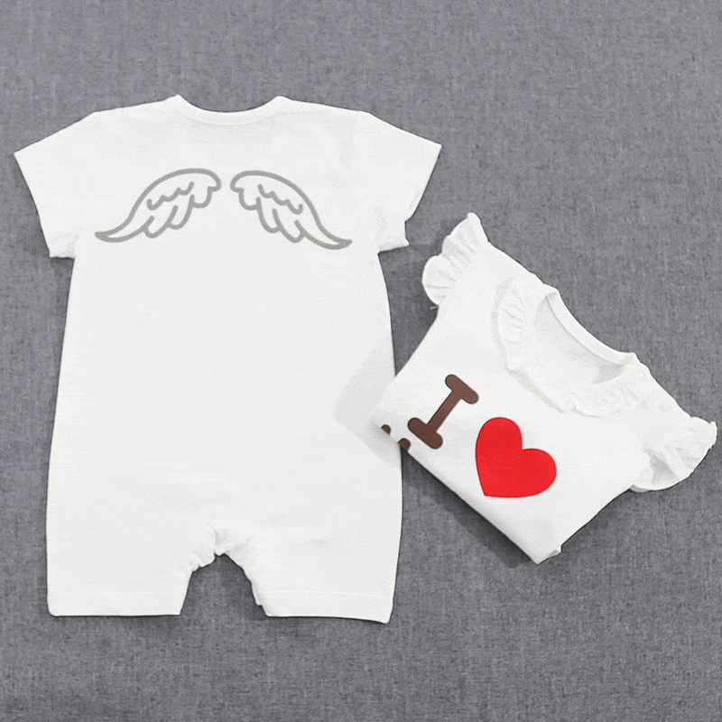 Newborn Baby I Love Papa Mama Rompers-4