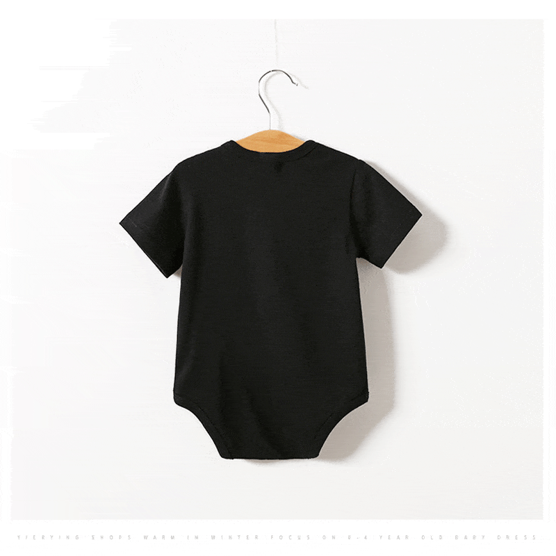 Newborn Baby I Love Papa Mama Short Sleeve Rompers-3
