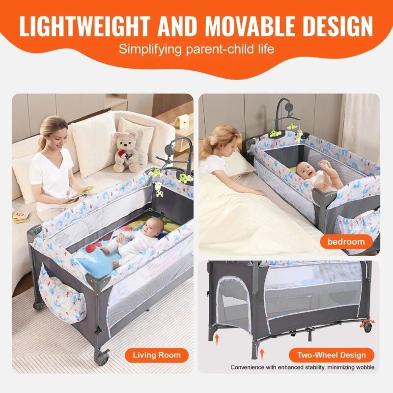 Baby Electric Crib Attached To Bed Co Sleeper Portable Bassinet - Image 3
