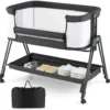 Portable Mesh Bedside Sleeper Baby Bassinet for Newborn