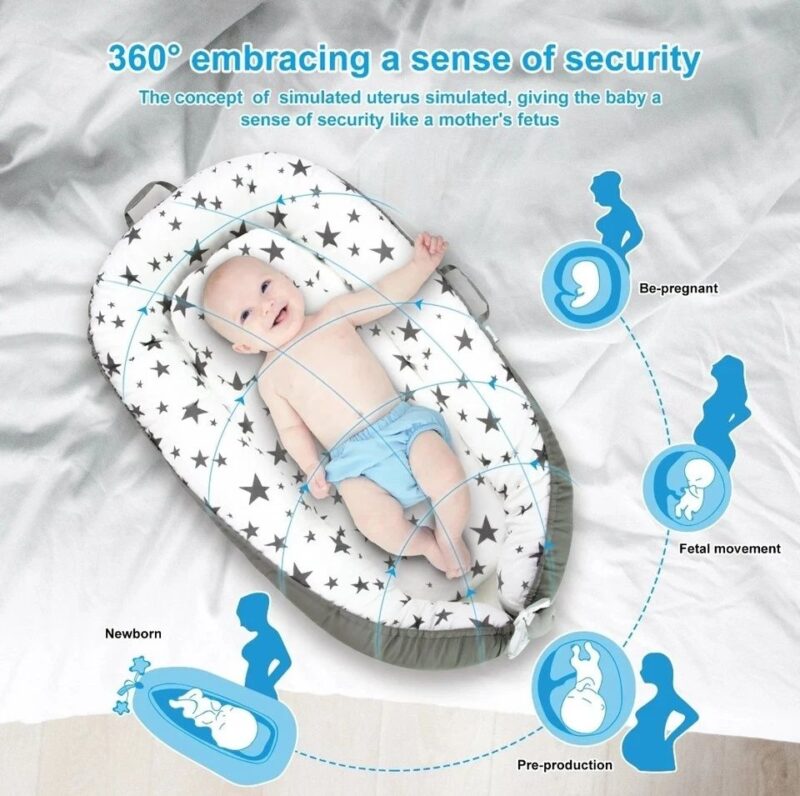 Baby Lounger for Newborn Baby with Stars Style Design - Image 7
