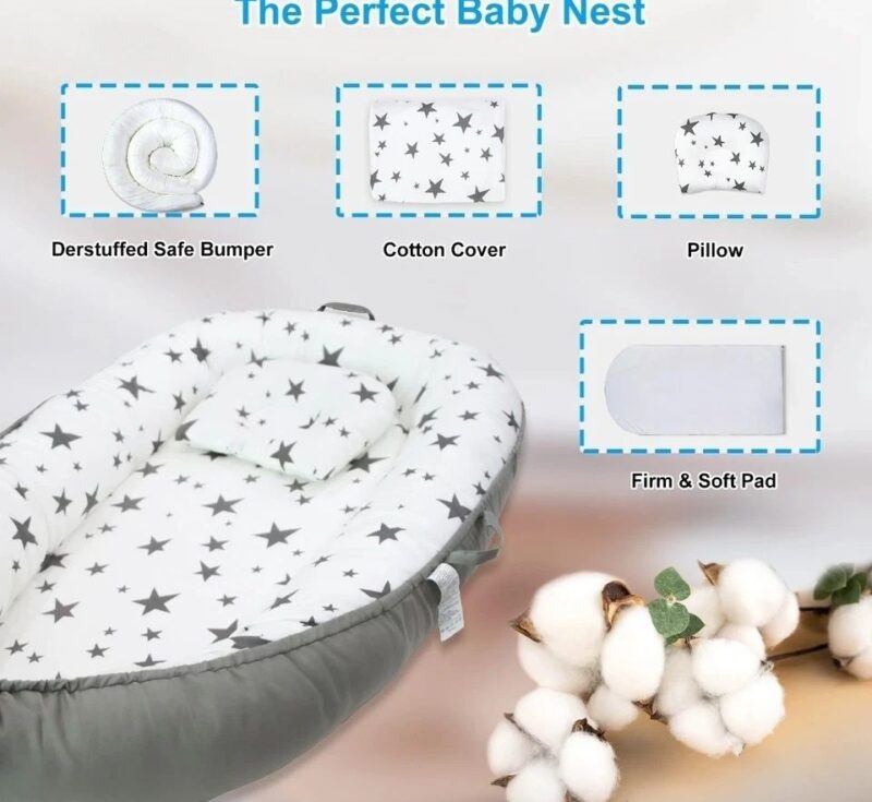 Baby Lounger for Newborn Baby with Stars Style Design - Image 5