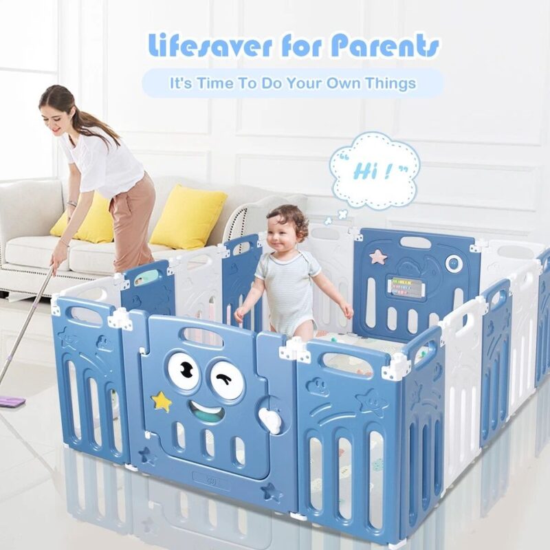 16 Panel Baby Play Area Fence Indoor Playground - Image 2