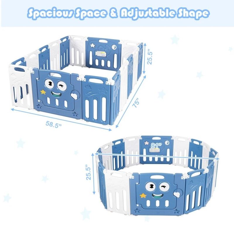 16 Panel Baby Play Area Fence Indoor Playground - Image 7