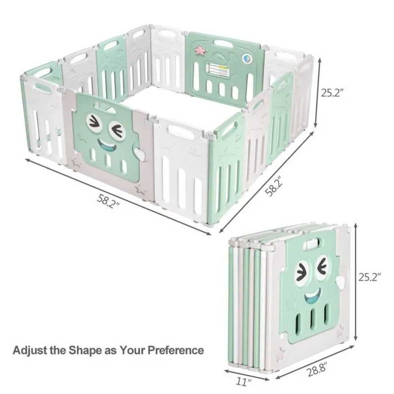 12+2 Panel Baby Play Area Fence Indoor Playground