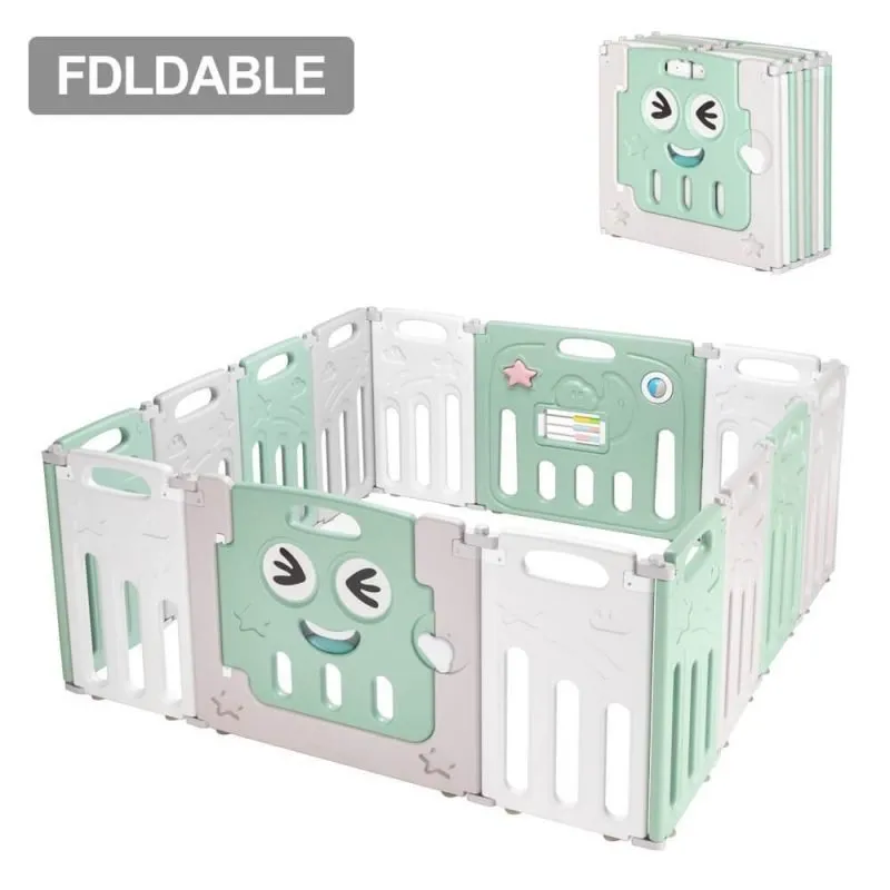 12+2 Panel Baby Play Area Fence Indoor Playground