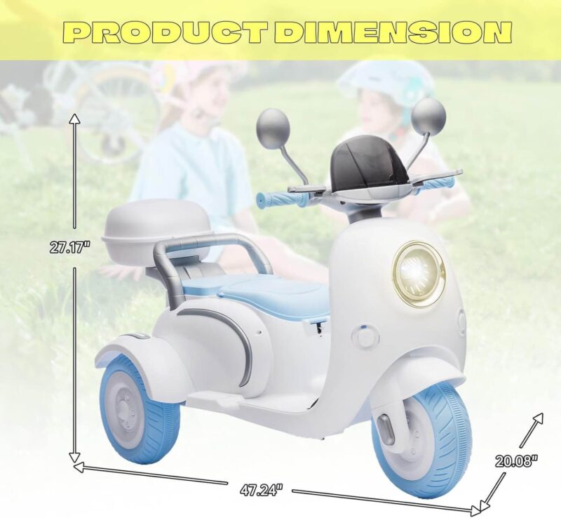 12V Ride On Electric Motorcycle For Kid with Two-seater - Image 7