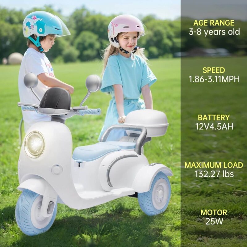 12V Ride On Electric Motorcycle For Kid with Two-seater - Image 3