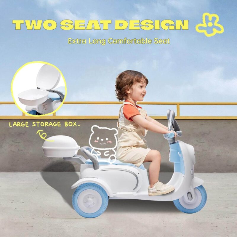 12V Ride On Electric Motorcycle For Kid with Two-seater - Image 6