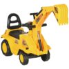 2-in-1 Ride On Digger Toy Pull Cart with Horn