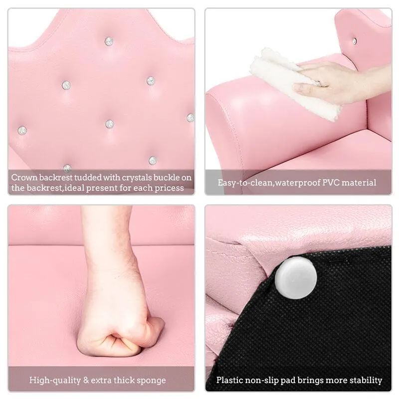 Princess Kid Sofa with PVC Leather Mini Couch for Kids