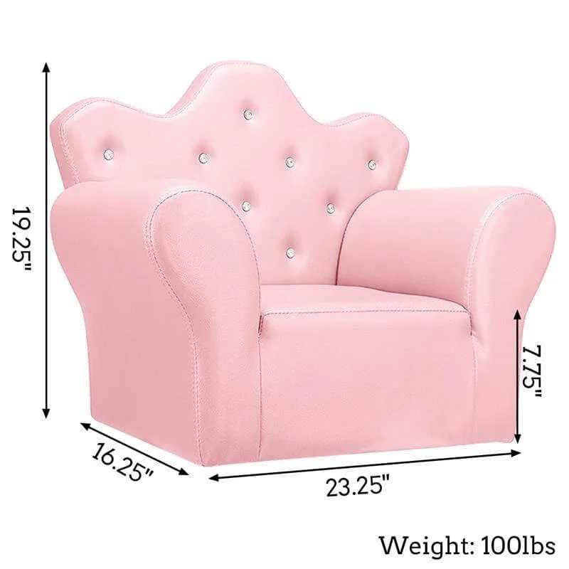 Princess Kid Sofa with PVC Leather Mini Couch for Kids