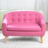 Removable Two Seat Kids Couch Sofa Pink Sleeper Sofa