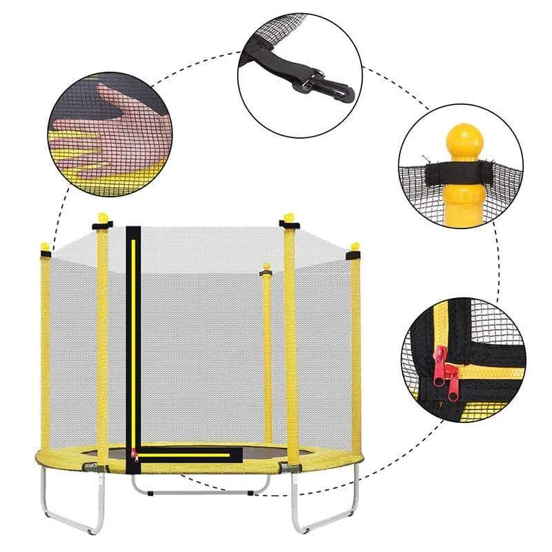 Small Trampoline for Kids Indoor/Outdoor Trampoline with Enclosure