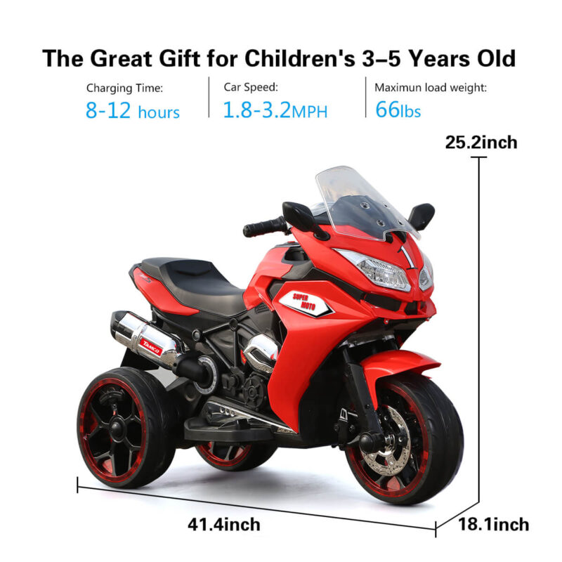 12V Kid's Electric Toy Motorcycle with Light Wheel and Bluetooth Music - Image 2