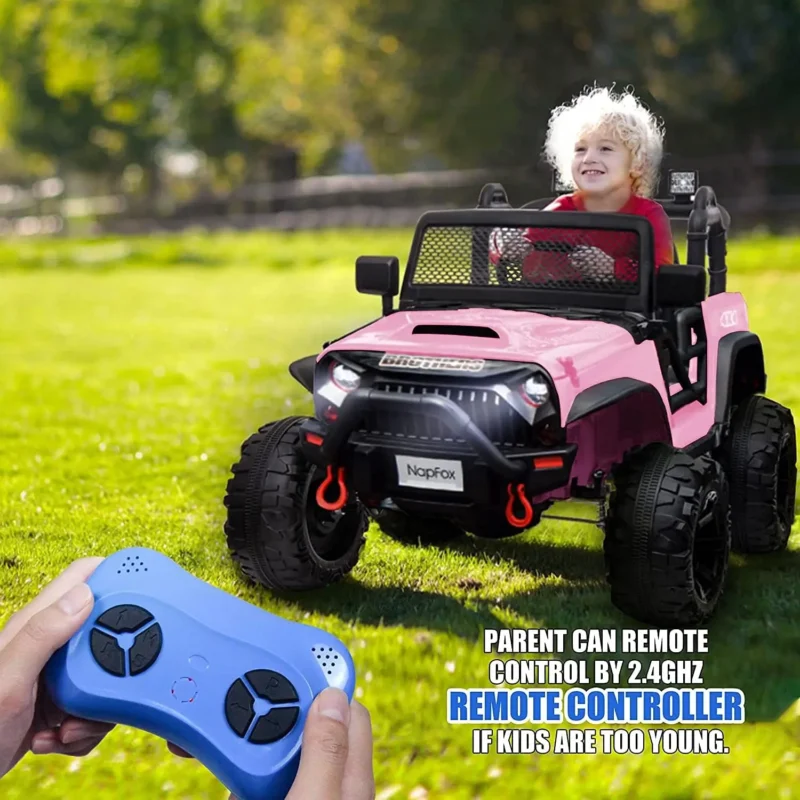 12V-Kids-Ride-On-Jeep-Toy-Car-2-Seater-Kids-Electric-Car-With-Remote-Control-pink