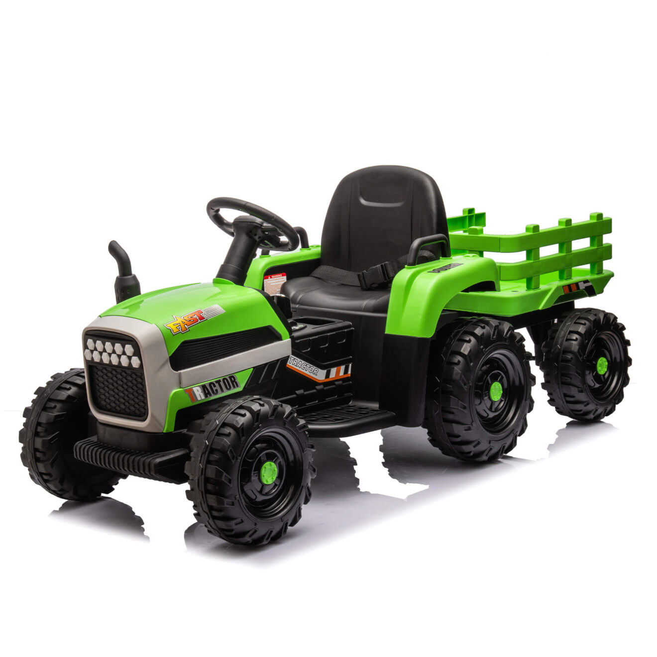 24V Kids Remote Control Ride On Tractor With Trailer Loader