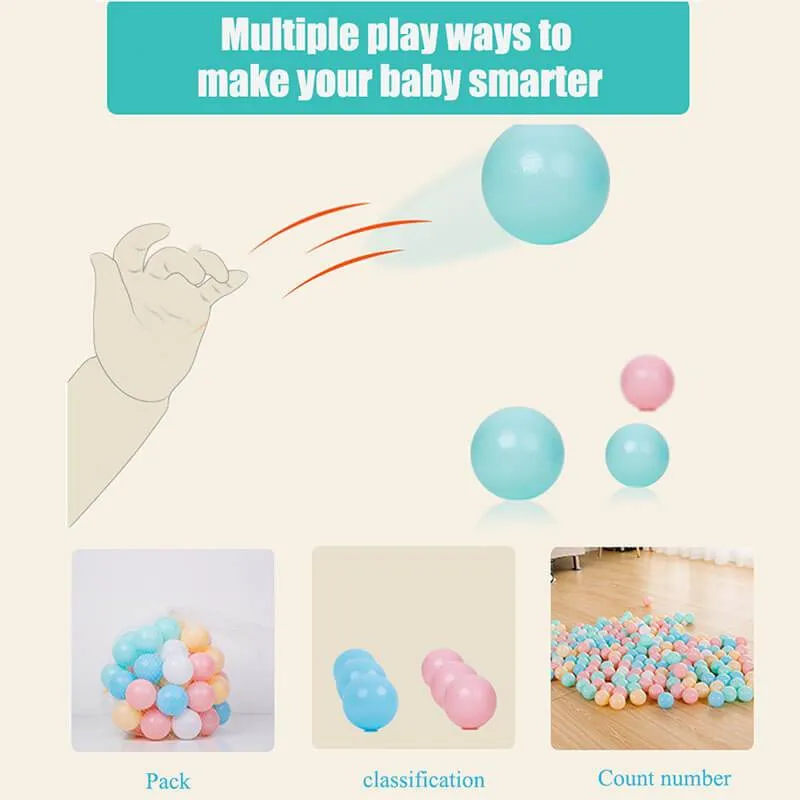 100PCS Colorful Soft Plastic Kids Play Ball Ocean Ball