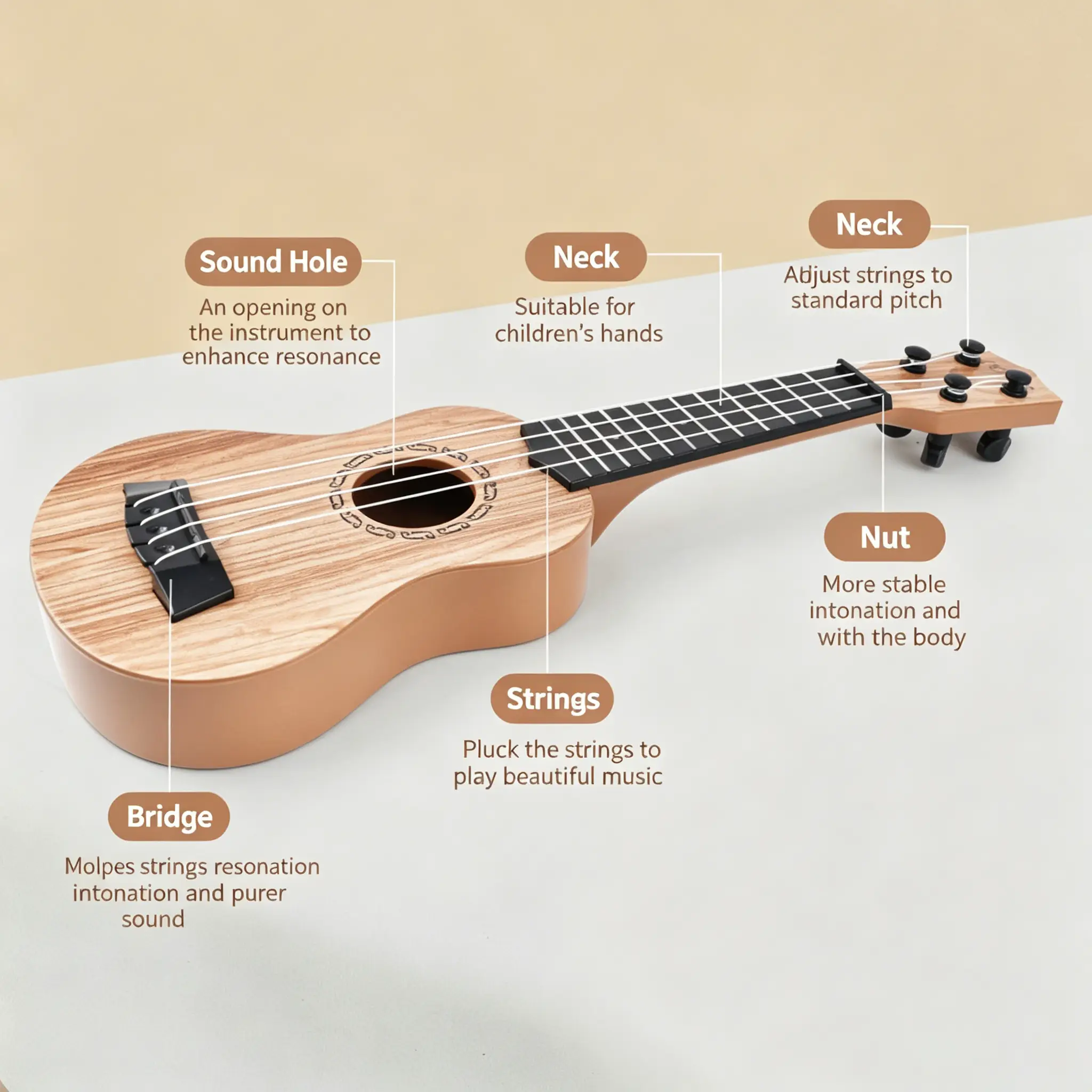 Classical Kid Ukulele Guitar Musical Instrument - Image 5