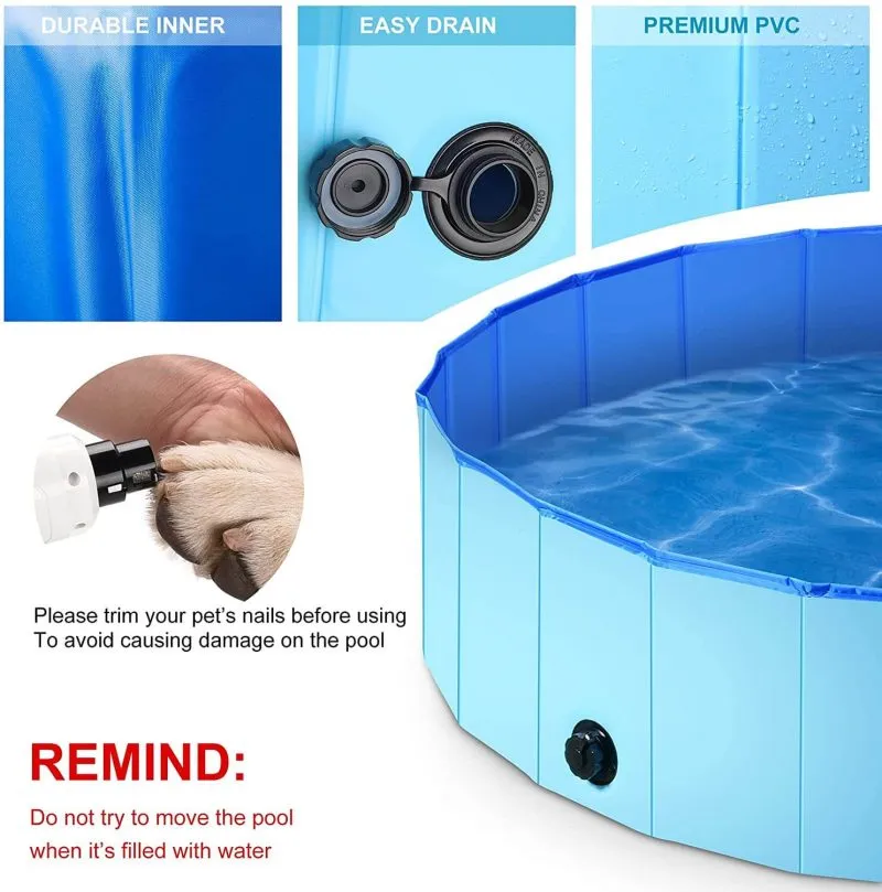 Foldable Dog Swimming Pool Kids Hard Plastic Pool