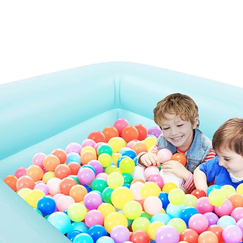 Kids Inflatable Plastic Swimming Pool Rectangular Kiddie Pool