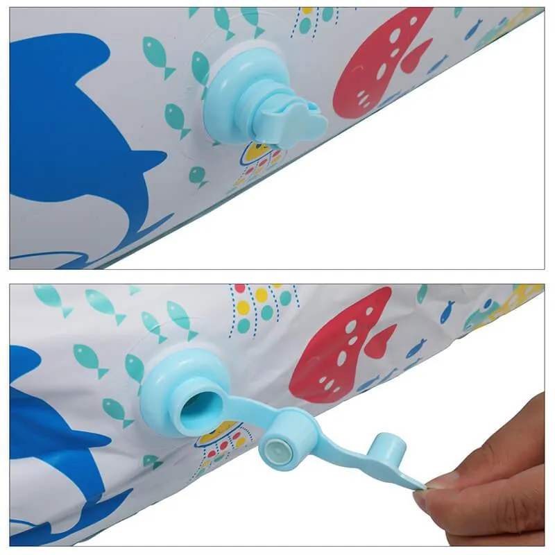Kids Inflatable Plastic Swimming Pool Rectangular Kiddie Pool