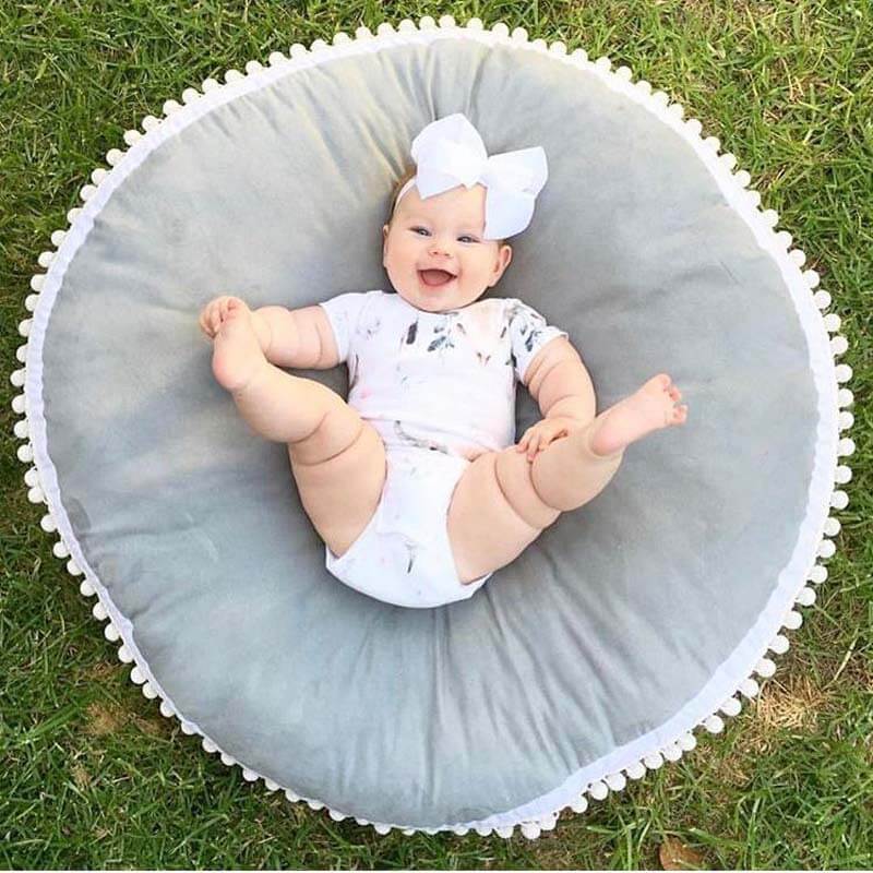 Baby Cotton Round Nursery Rug Soft Crawling Mat