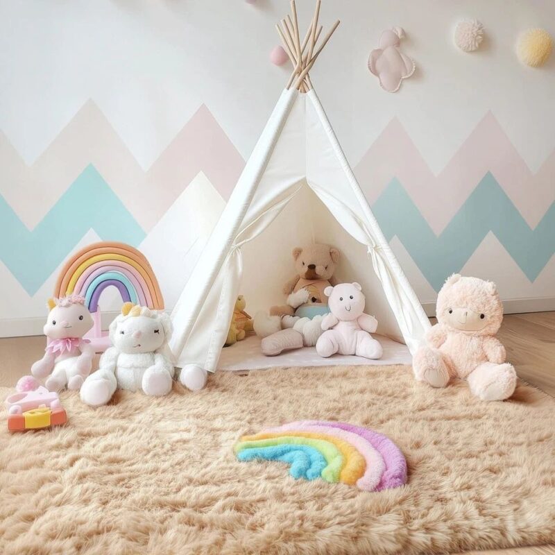 Fluffy Area Rugs for Living Room Plush Carpet Kid Play Mat - Image 2