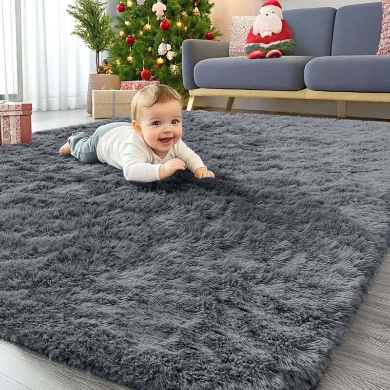 Fluffy Area Rugs for Living Room Plush Carpet Kid Play Mat