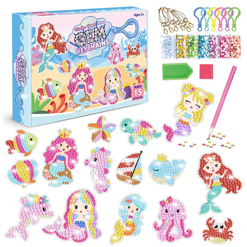 DIY Diamond Painting Keychain Set For Kids