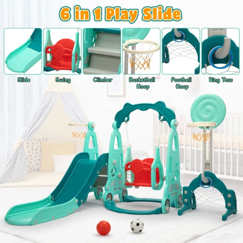 Baby Slides Swing Set With Basketball Hoop - Image 7