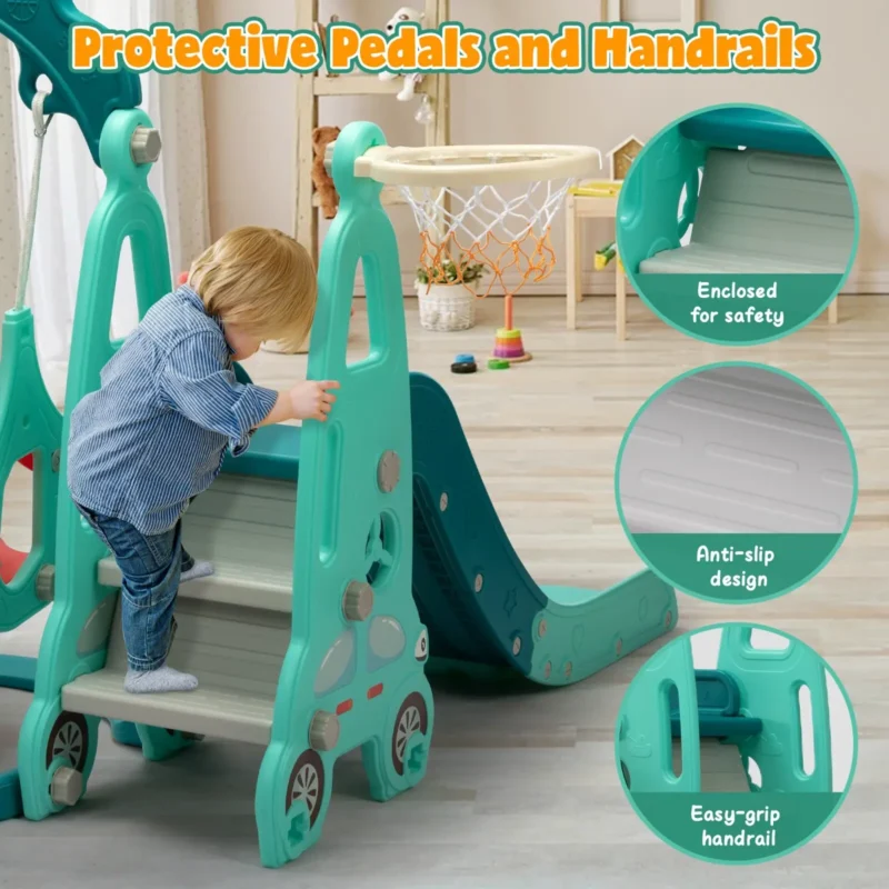 Baby Slides Swing Set With Basketball Hoop - Image 8