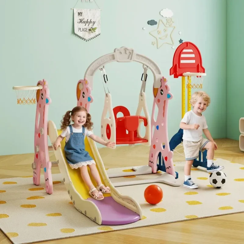 Baby Slides Swing Set With Basketball Hoop - Image 3