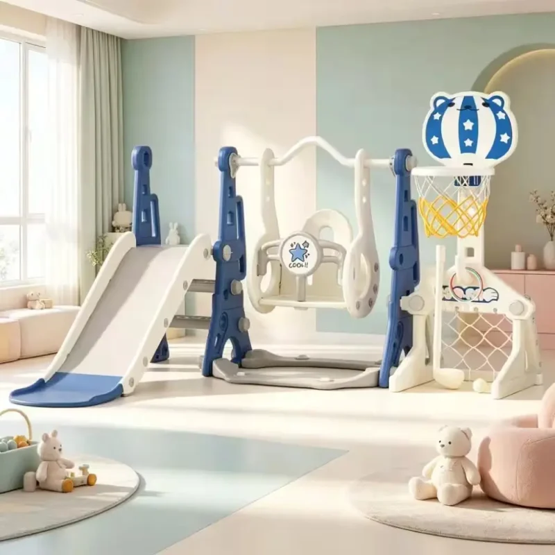 Alternative view of Baby Slides Swing Set With Basketball Hoop