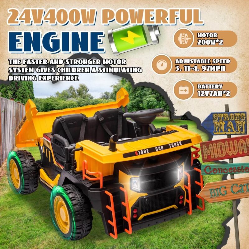 24V 2 Seater Childs Electric Truck With Remote Control - Image 6