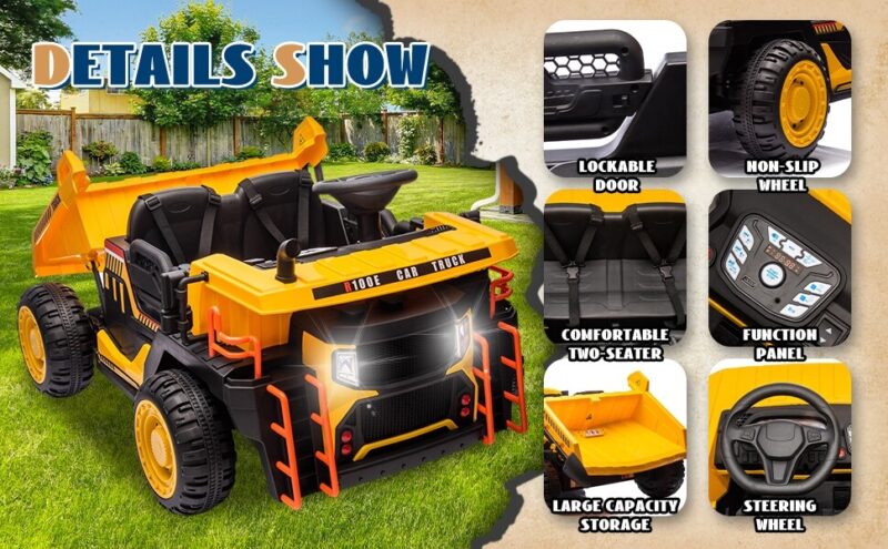 24V 2 Seater Childs Electric Truck With Remote Control - Image 9