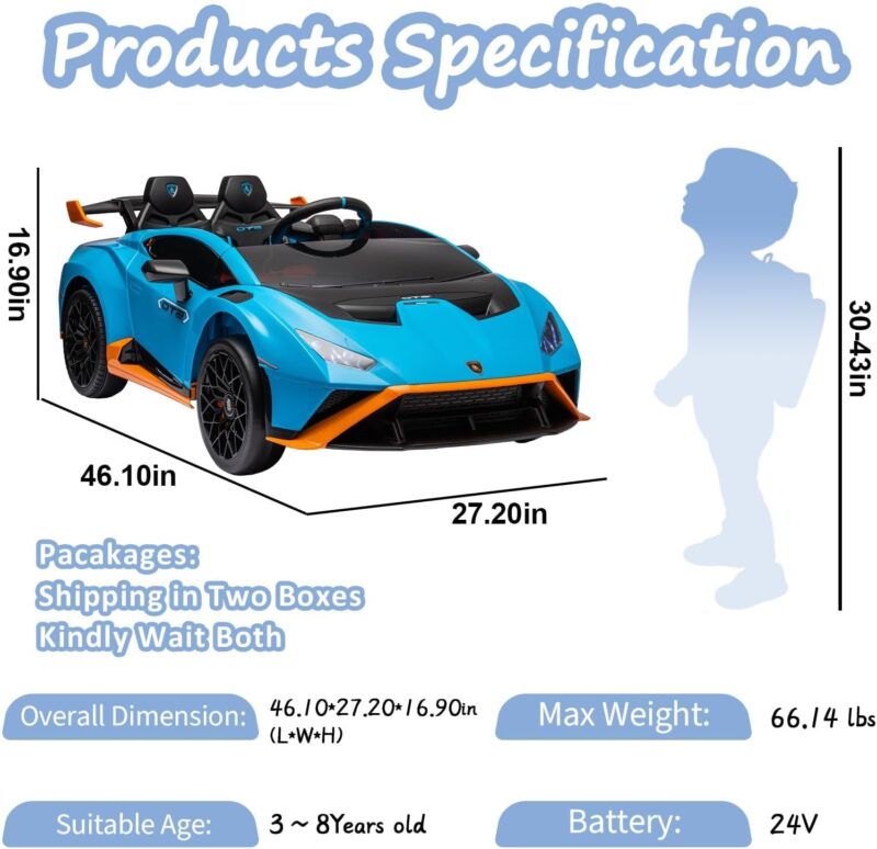 24V Lamborghini Ride On Car With Remote Control - Image 2