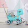 4 in 1 Design Infant Rocking Horse with Push Handle - Blue