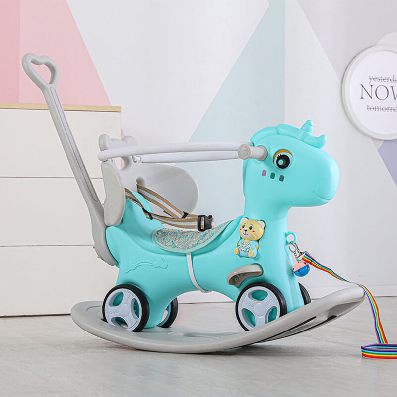 4 in 1 Design Infant Rocking Horse with Push Handle - Image 2
