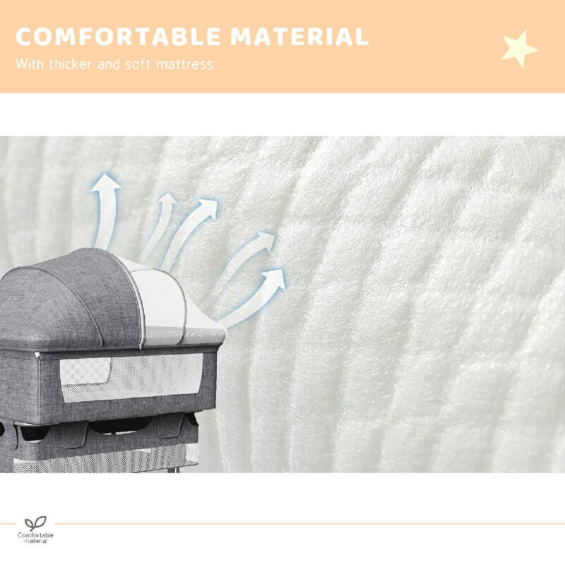 Adjustable Portable Baby Bassinet with Crib Mosquito Net - Image 6