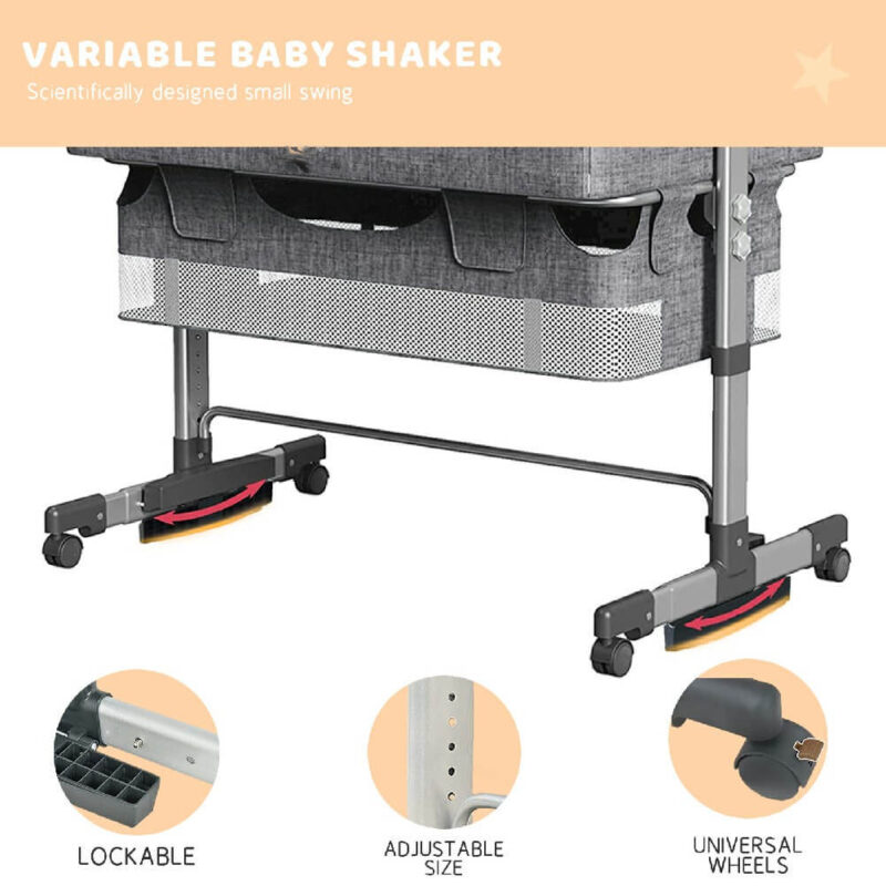 Adjustable Portable Baby Bassinet with Crib Mosquito Net - Image 4